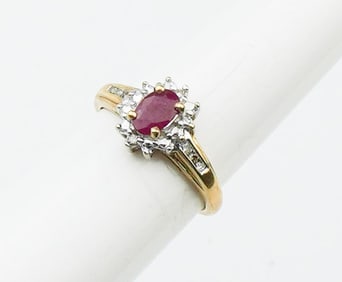 10KYG Ruby & Diamond Ring