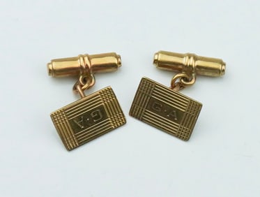 10KYG Engraved Cufflinks