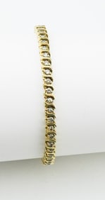 14KYG Diamond "S" Link Tennis Bracelet