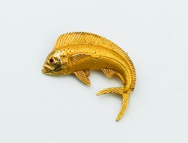 14KYG Fish Pin