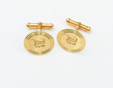 14KYG Monogrammed Cufflinks