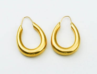14KYG Oval Hoop Earrings