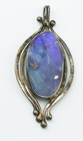 Sterling Silver & Boulder Opal Pendant