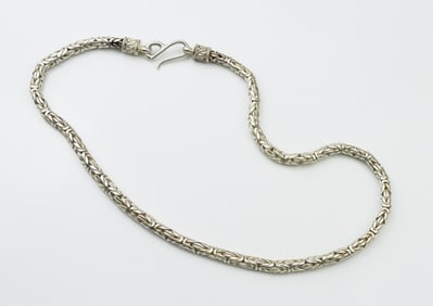 Sterling Silver Figaro Link Necklace
