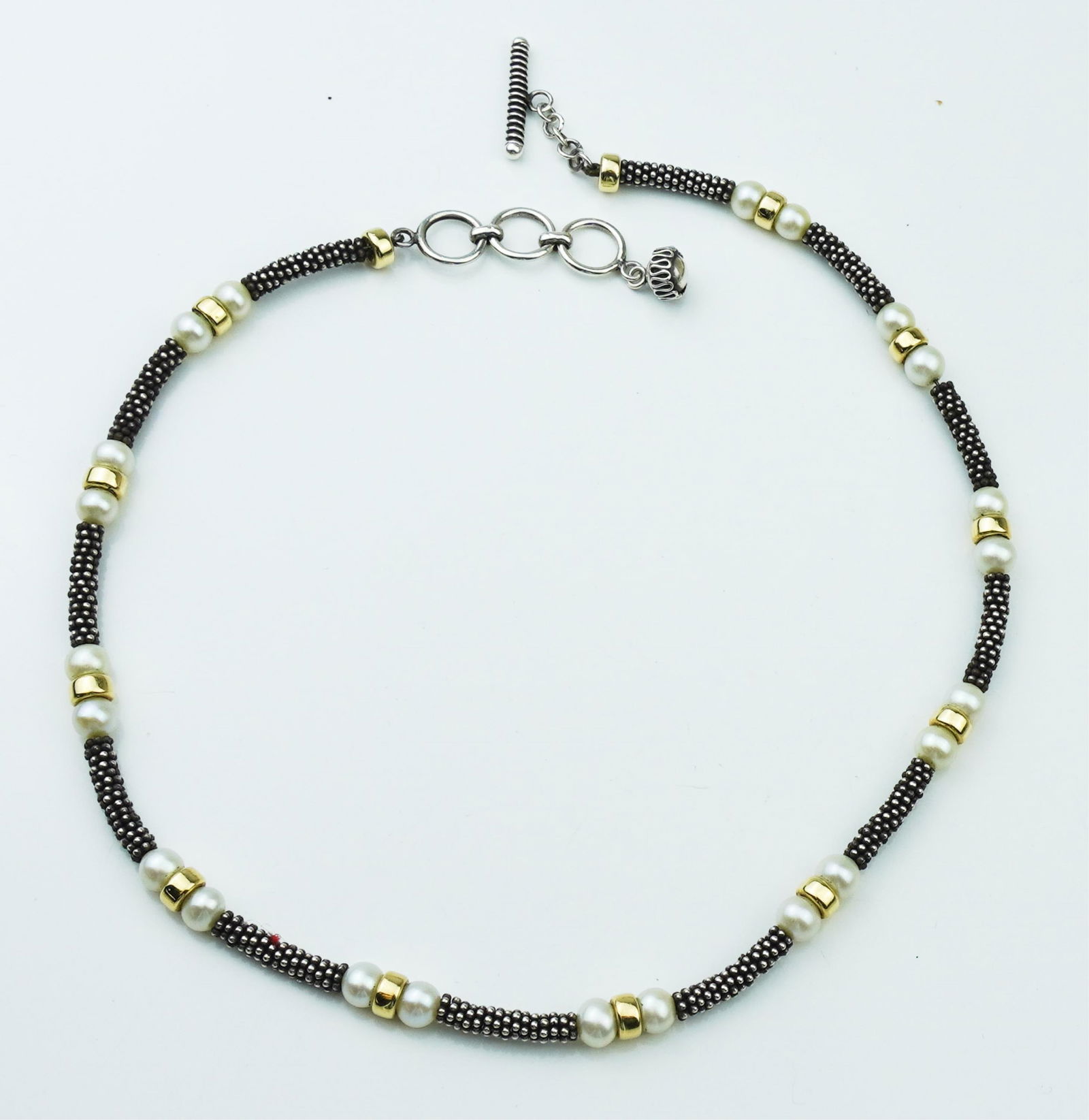 14KYG Sterling Silver & Pearl Necklace (1 of 1)