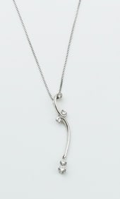 14KWG Diamond Drop Pendant