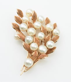 14KYG Pearl Spray Pin