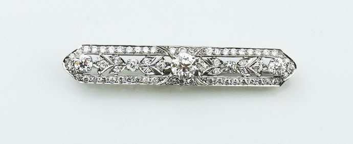 Vintage Platinum & Diamond Bar Pin