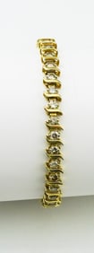 14KYG Diamond "S" Link Tennis Bracelet