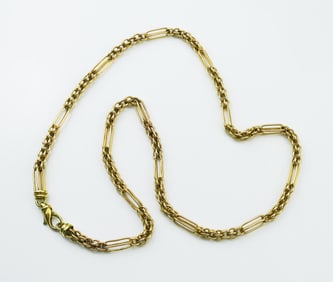 14KYG Alternating Oval & Round Link Necklace