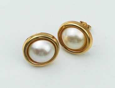 14KYG  Mabe Pearl Earrings