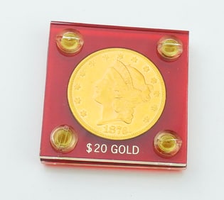 1876 Liberty Head $20 Gold Coin