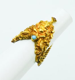 14KYG Stylized Crocodile Head Ring