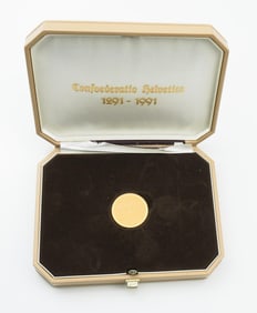 1291-1991 Confoederatio Helvetica 250FR Gold Coin