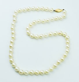 14KYG 7.0-7.5mm Pearl Necklace