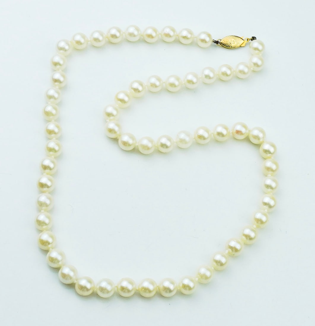 14KYG 7.0-7.5mm Pearl Necklace (1 of 2)