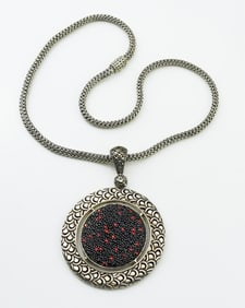 John Hardy Black Sapphire Disc Pendant & Chain