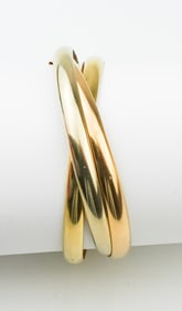 18KY/W/RG 3 Interlocking Bangle Bracelets
