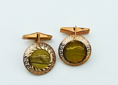 14KYG "Parthenon" Cufflinks