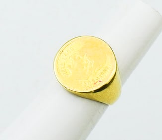 1945 Dos Peso Gold Coin Ring