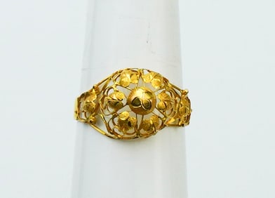 14KYG Floral Motif Style Ring