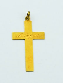 18KYG Cross Pendant