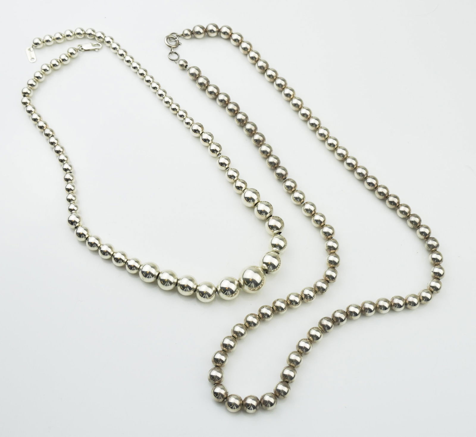 Two Sterling Silver Bead Necklaces (1 of 1)