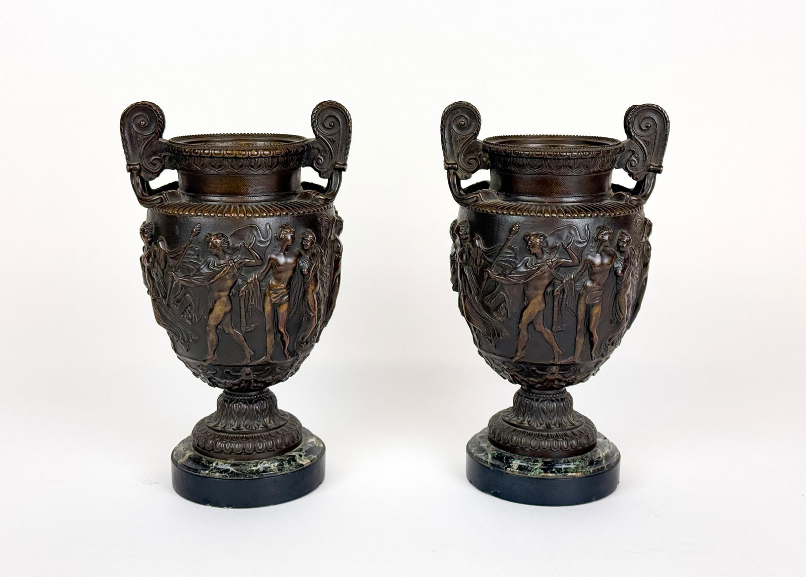 2 Bronze Tawnley vases. (1 of 8)