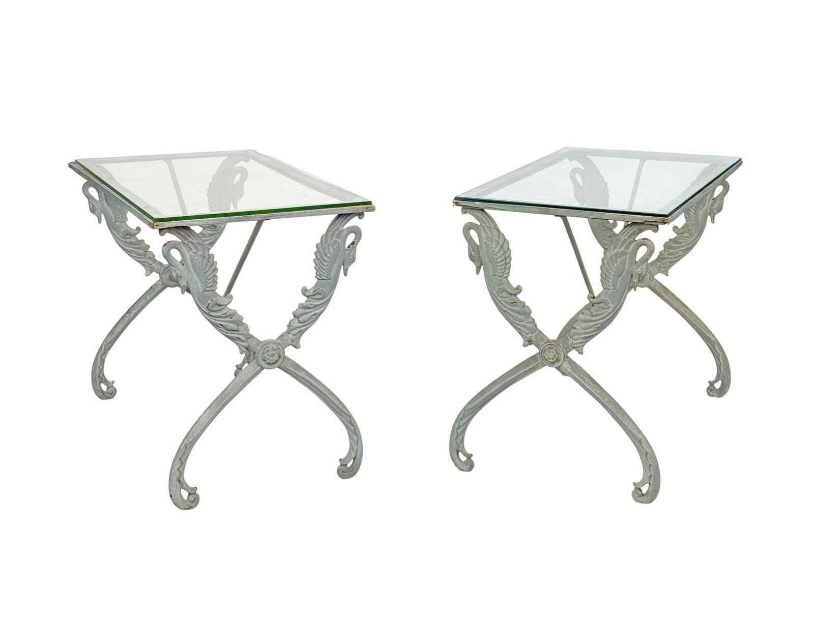 2 Metal glass topped tables. (1 of 8)