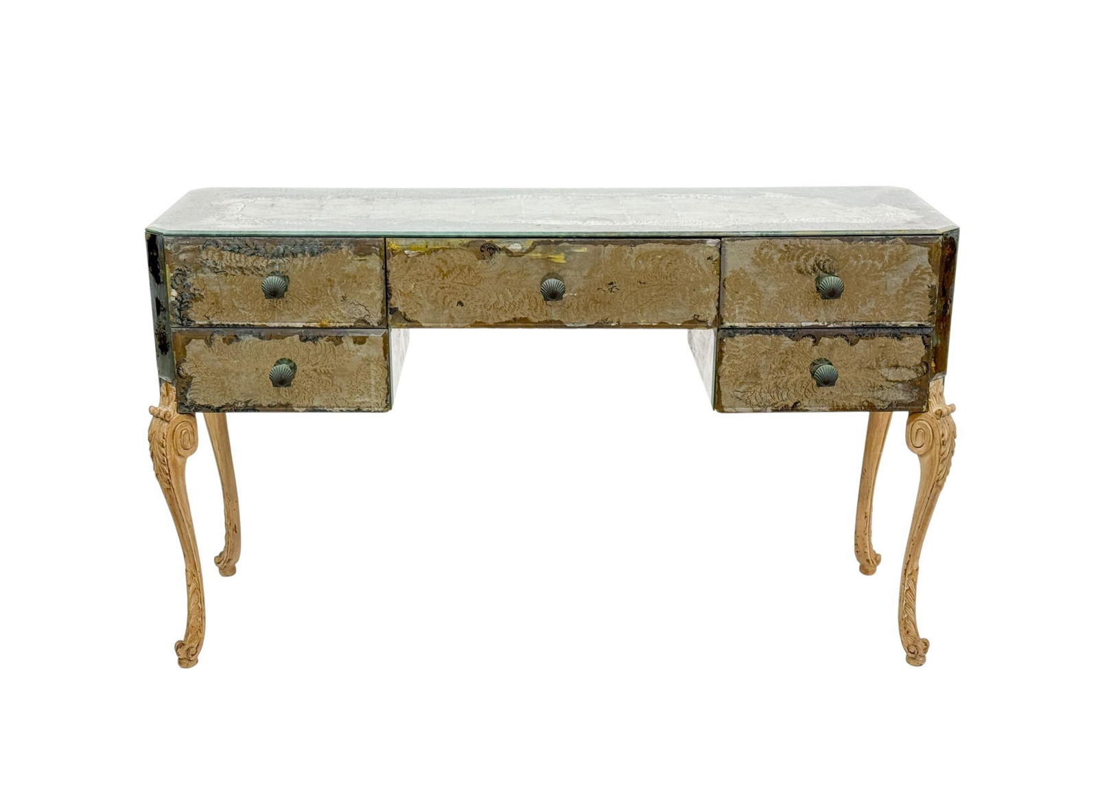 Venetian mirrored desk. (1 of 7)