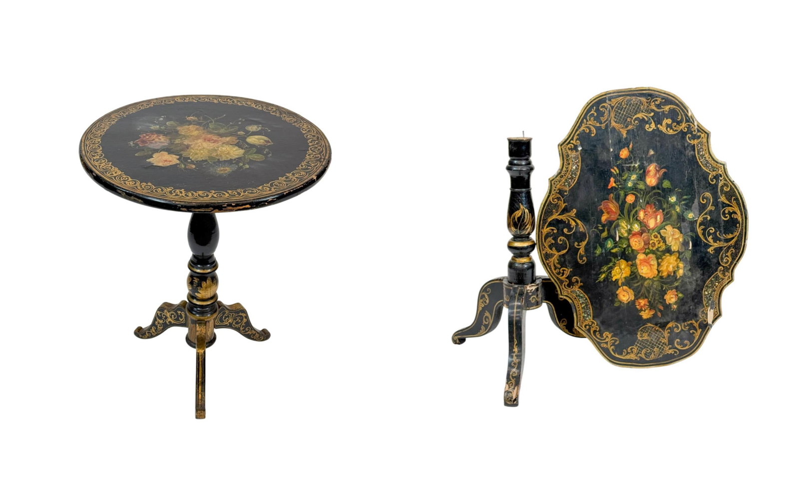 2 English paper mache occasional tables. (1 of 11)