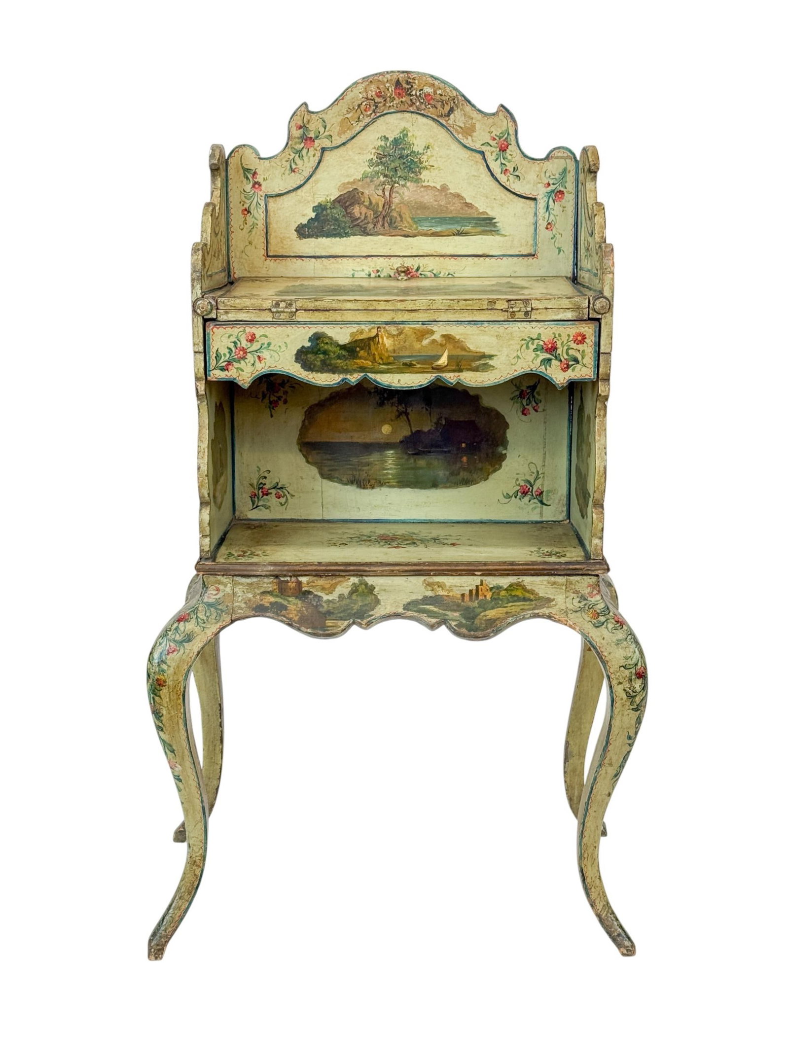 Italian painted writing desk. (1 of 9)