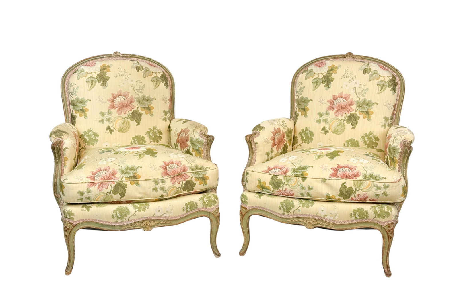 2 French Louis XV bergere armchairs. (1 of 6)