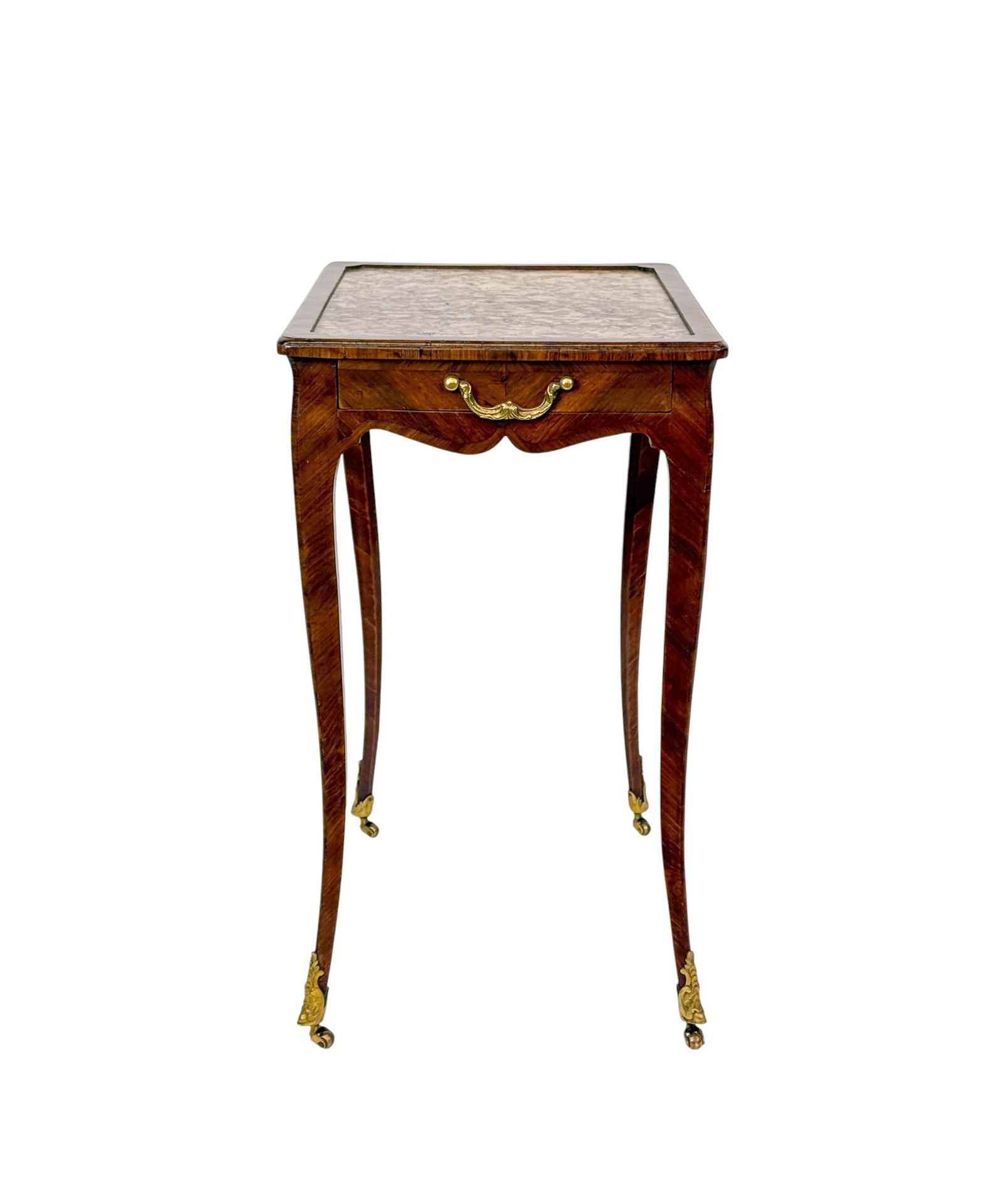 French Louis XV inlaid granite topped table. (1 of 6)