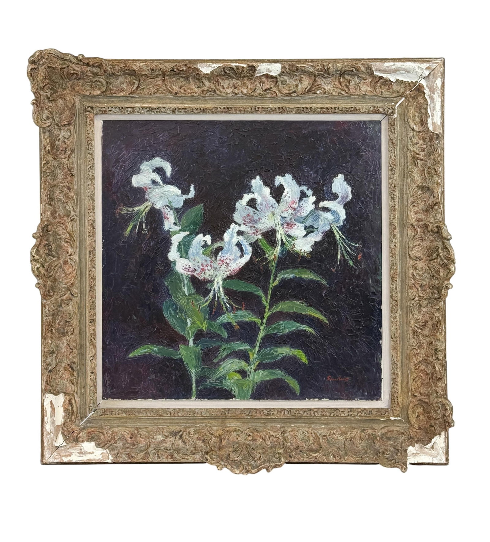 C. Sanders, "Lilies on Dark Ground," O/B. (1 of 5)