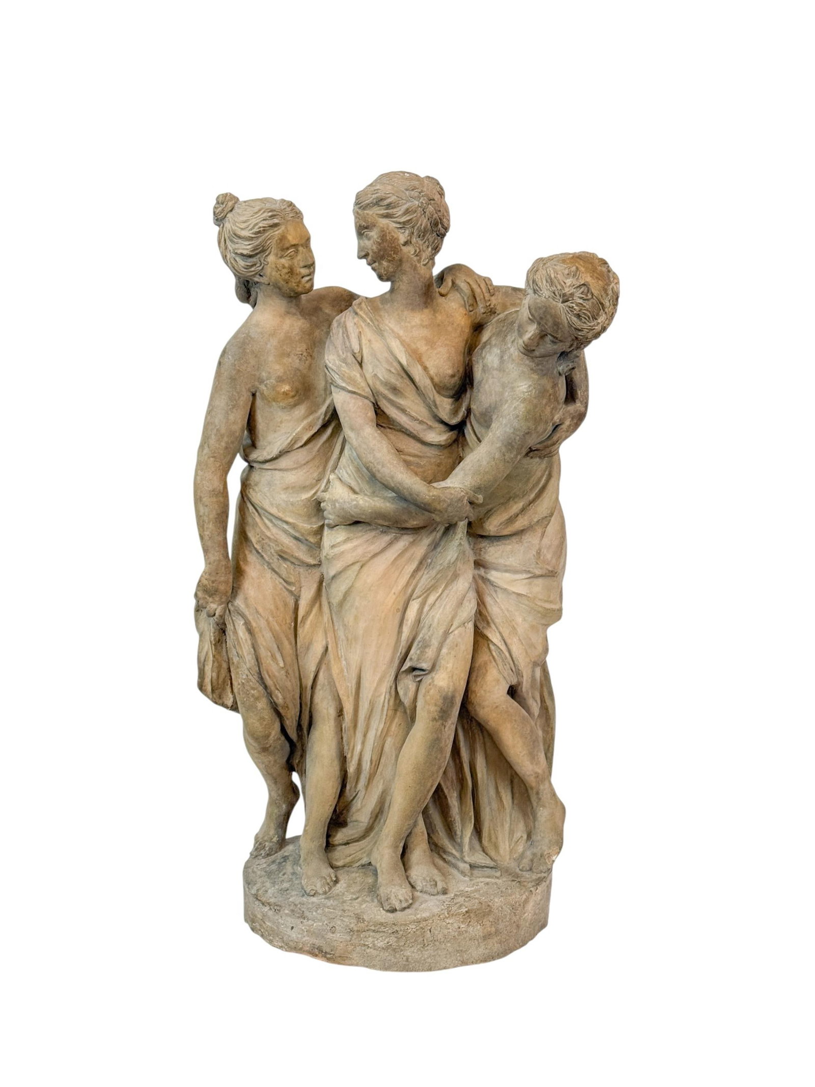"The Three Graces," Terracotta sculpture, 18th c. (1 of 7)