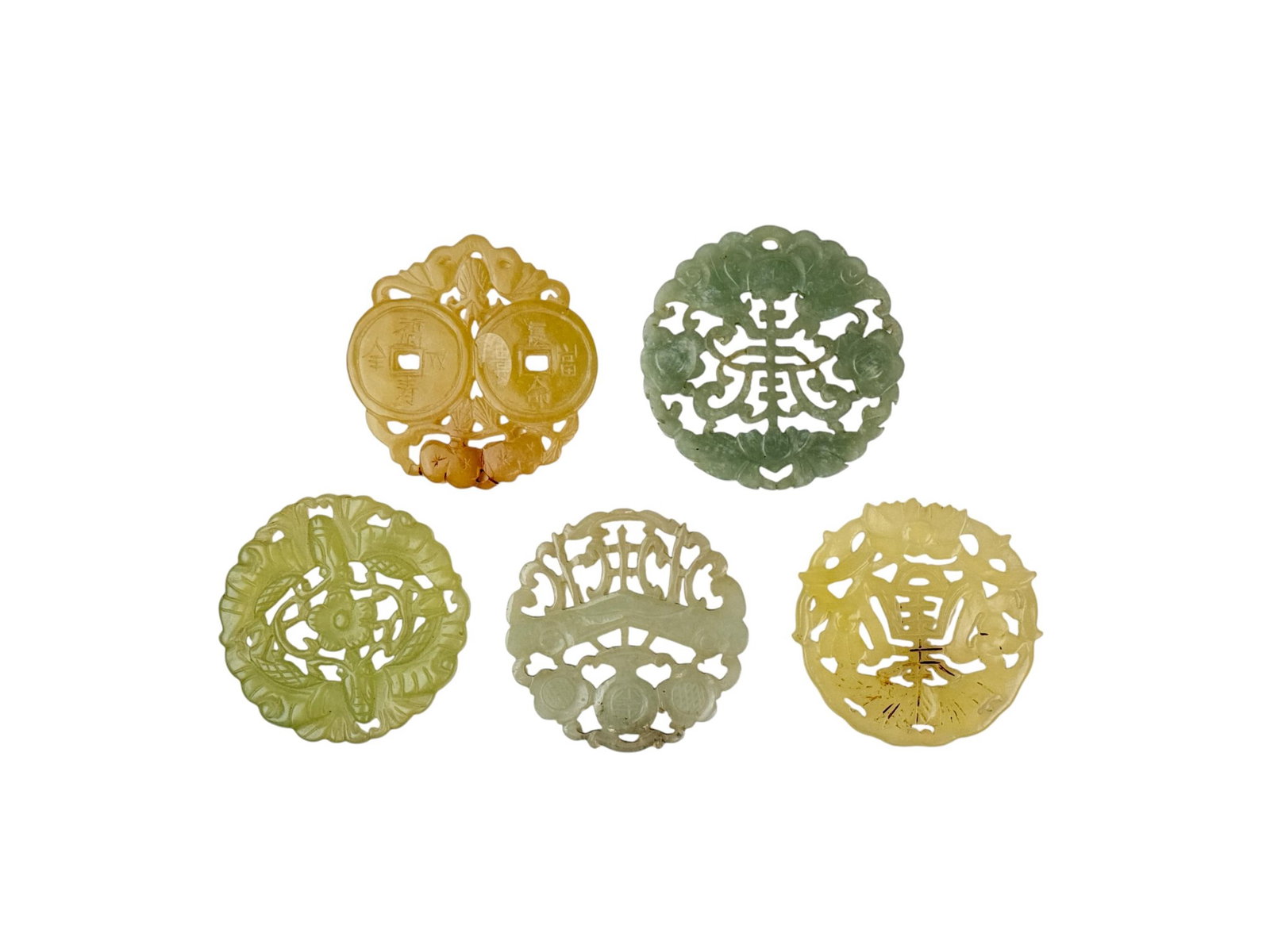 5 Chinese jade carvings. (1 of 3)
