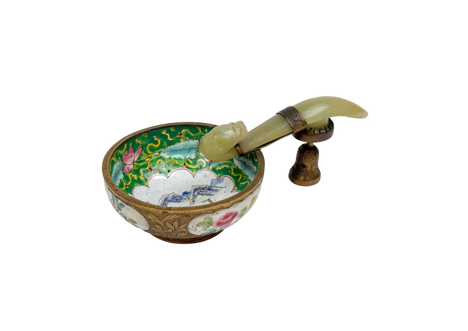 Chinese bowl and jade belt hook. (1 of 5)