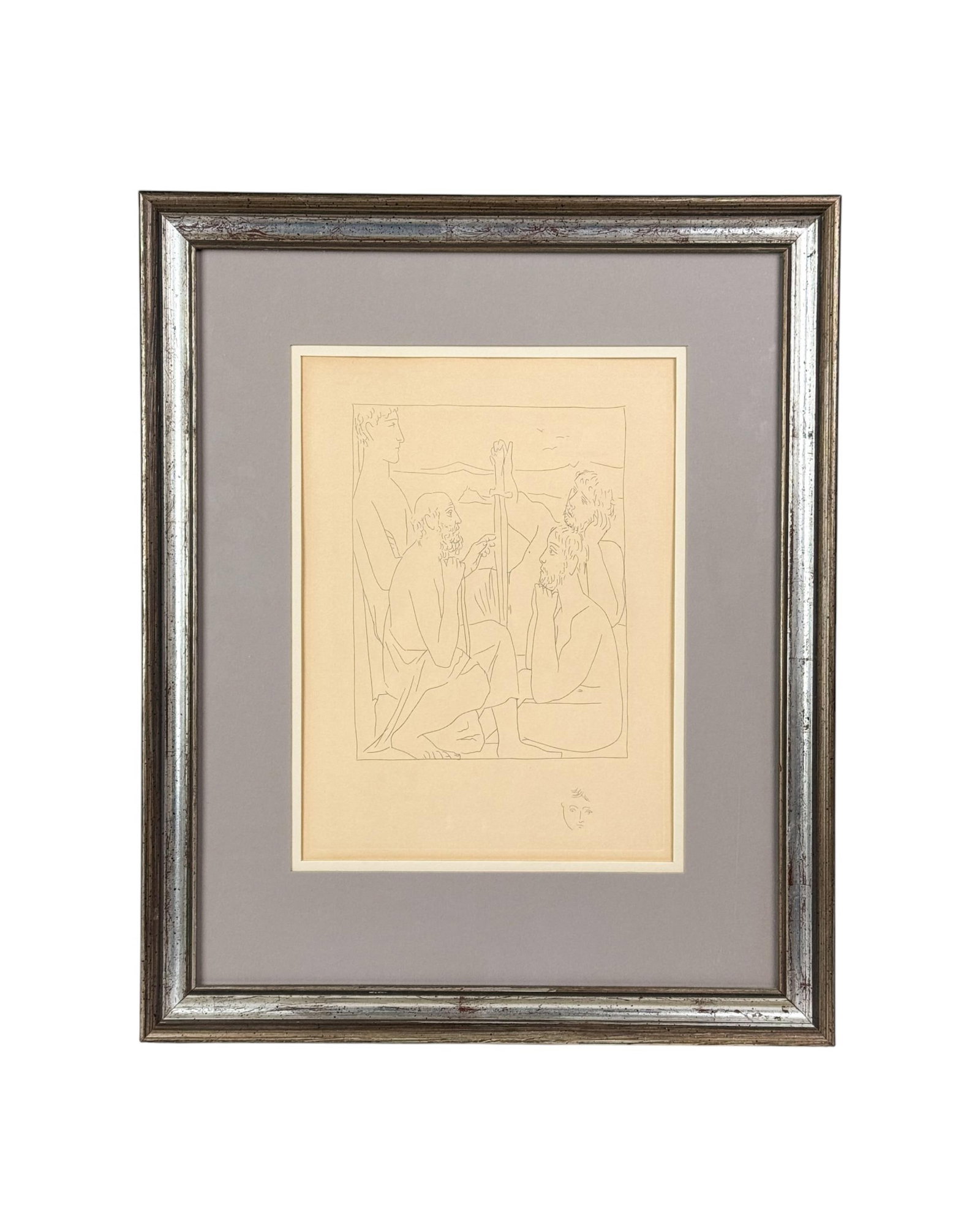 Picasso, "Nestor's Stories About the Trojan War,": Picasso, Pablo (Spanish, 1881-1973). "Nestor's Stories About the Trojan War." From Les Metamorphoses, 1930. Lithograph. Unsigned. Sight: 12 1/2" x 9". Frame: 21" x 17".