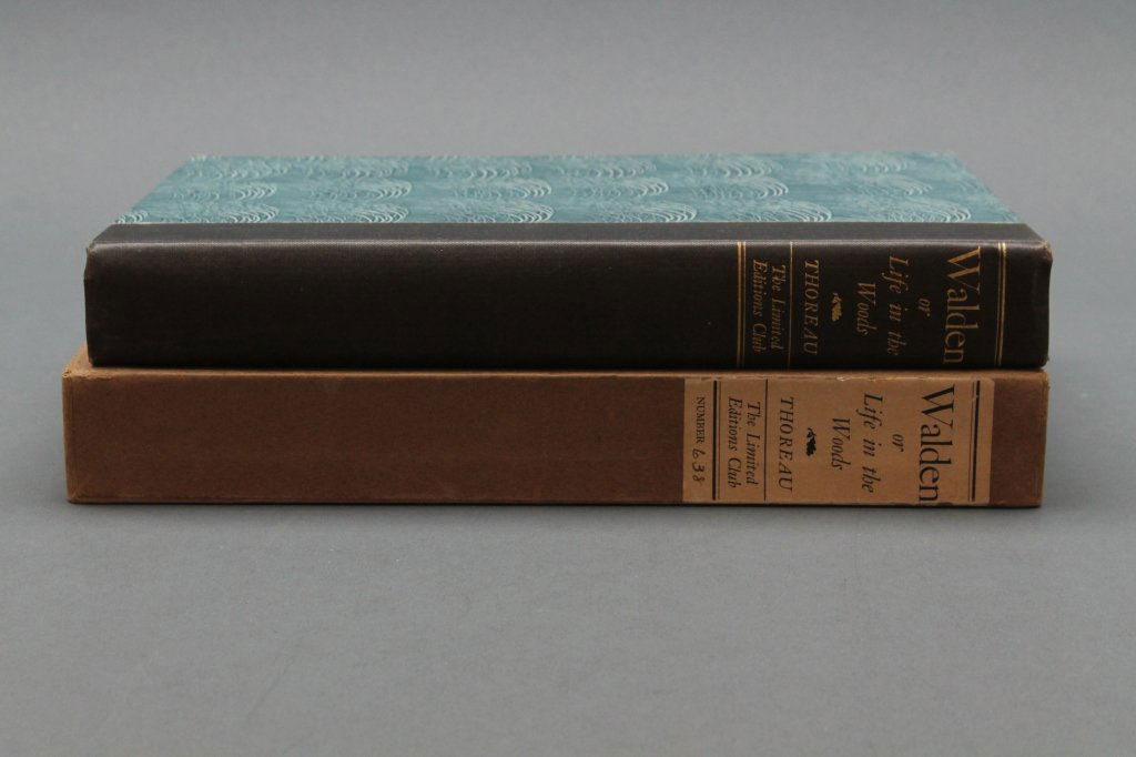 Thoreau. WALDEN. #36/1500 signed by Steichen.: [Limited Editions Club/Photography]. Henry David Thoreau. WALDEN: Or Life in the Woods. Edward Steichen photographer, introduction by Henry Seidel Canby. Limited Editions Club, 1936. 8vo. Quarter blac