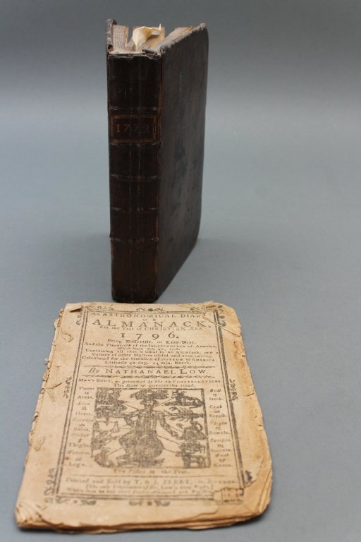 2 Vols: Low, AN ASTRONOMICAL DIARY... 1796.: [American Imprints/Irish Almanacs]. 2 Vols, containing 4 Works: ++ Nathanael Low. AN ASTRONOMICAL DIARY: Or Almanack, For the Year of Christian Aera 1796… Printed and Sold by T. & J. Fleet, in Bosto