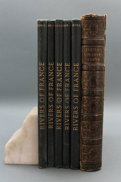 2 Titles (6 Vols) incl: TURNER'S RIVERS OF FRANCE: [Turner Engravings]. 2 Titles (6 Vols). ++ TURNER’S RIVERS OF FRANCE. 5 Divisions. Introduction by John Ruskin, text by Leitch Ritchie, biography by Alaric A. Watts. Lon: J. S. Virtue & Co., (nd). 4