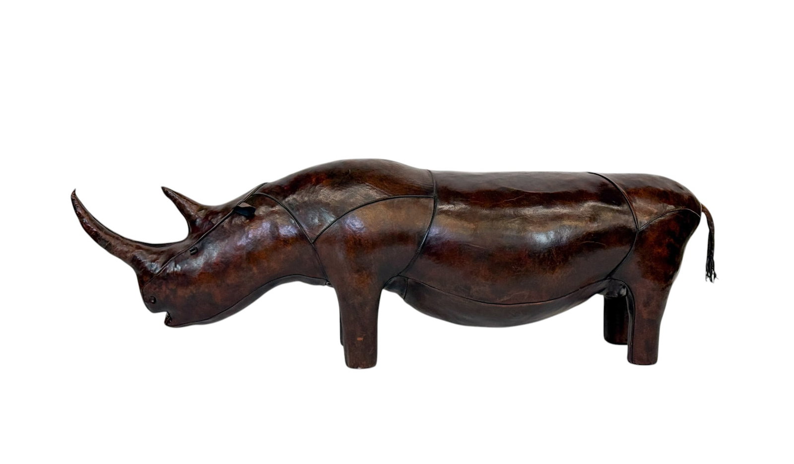 Large Omersa rhino ottoman.: A large Dimitri Omersa rhino ottoman. Unmarked. 76" x 25" x 18 1/2".