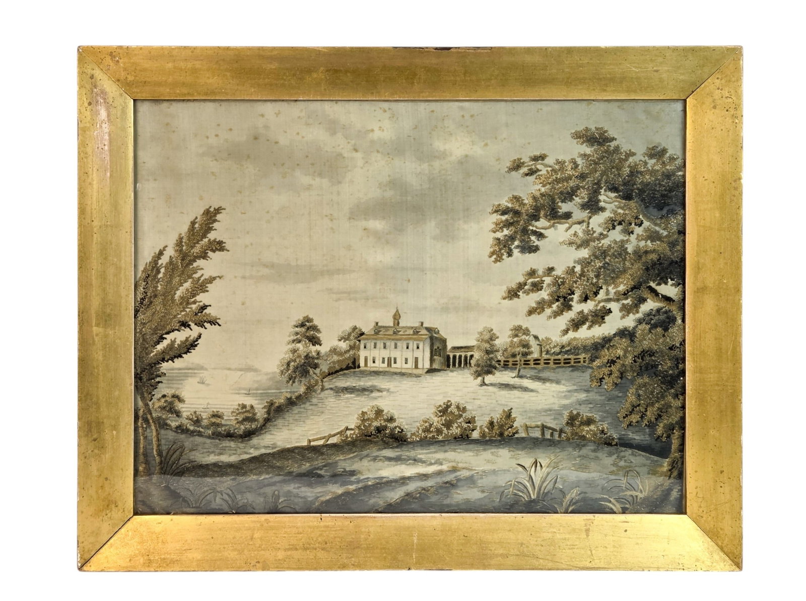 View of Mount Vernon, embroidery on silk. (1 of 5)