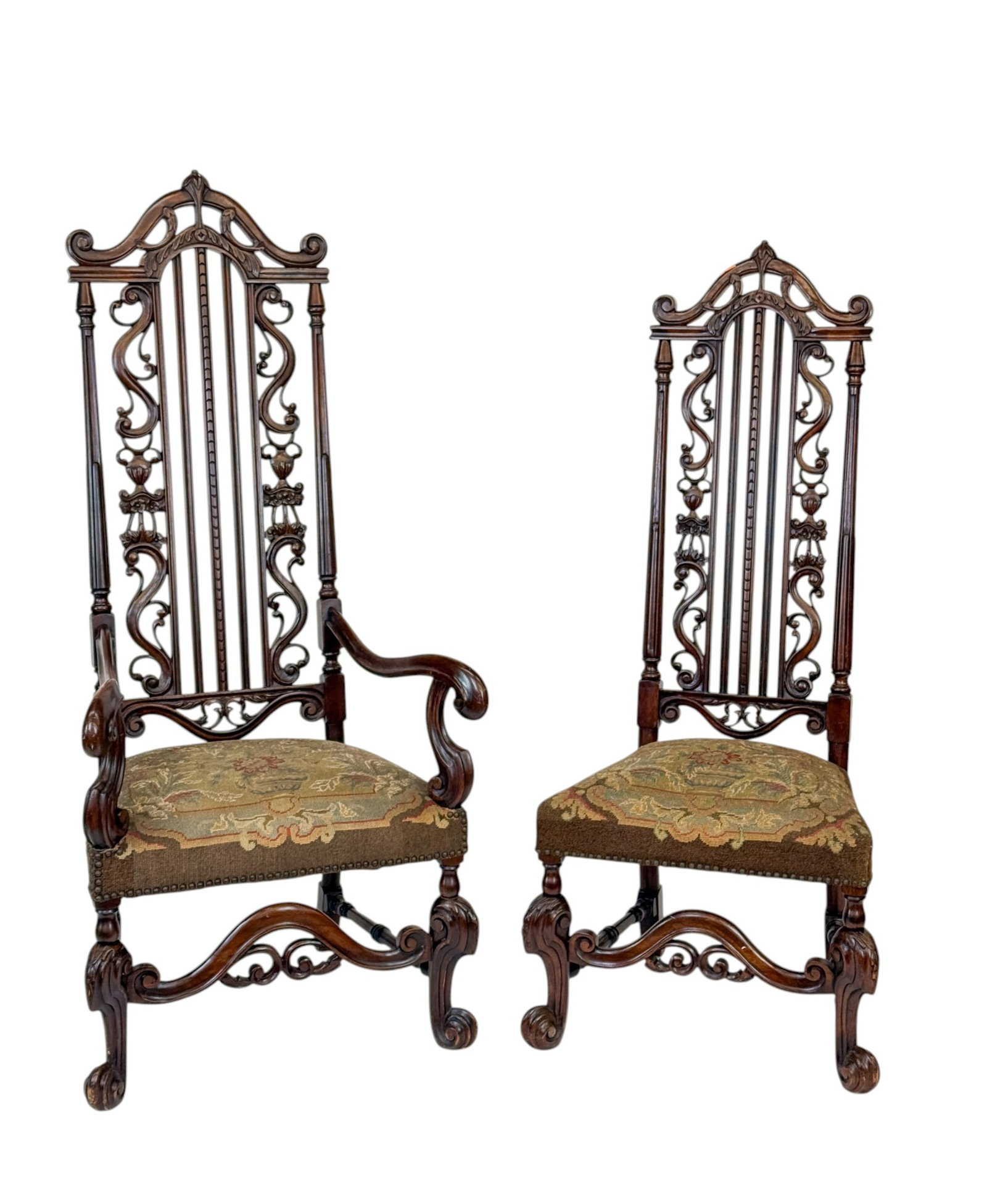 2 Renaissance Revival high back chairs. (1 of 3)