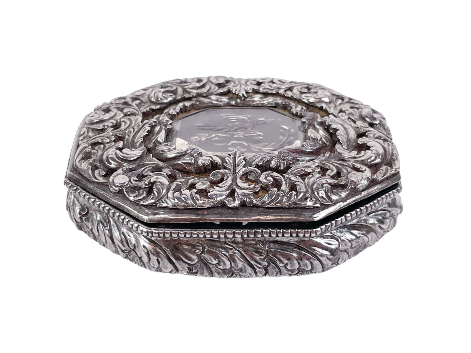 Continental silver and glass box. (1 of 6)