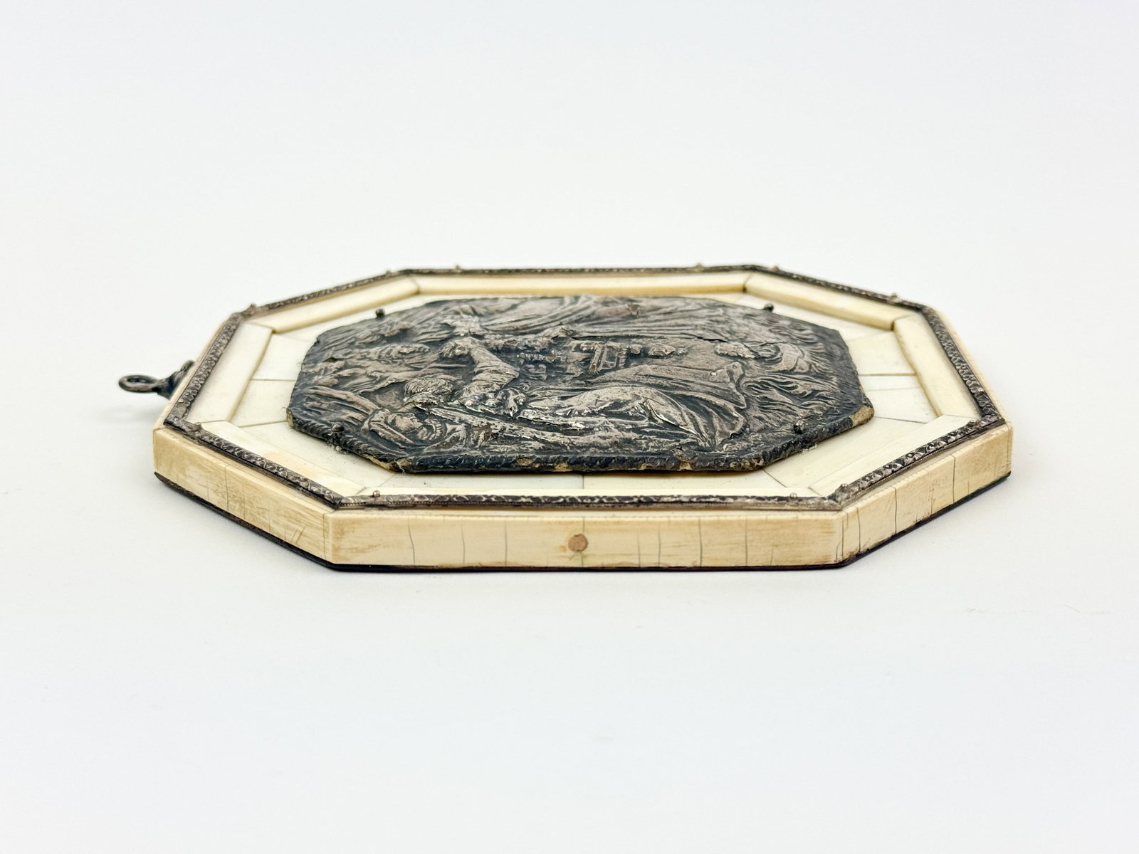French repousse silver panel. - 2