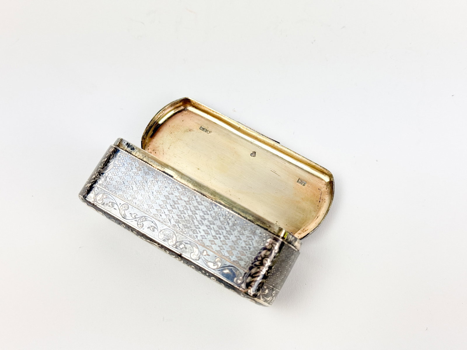 3 Niello silver boxes. - 9