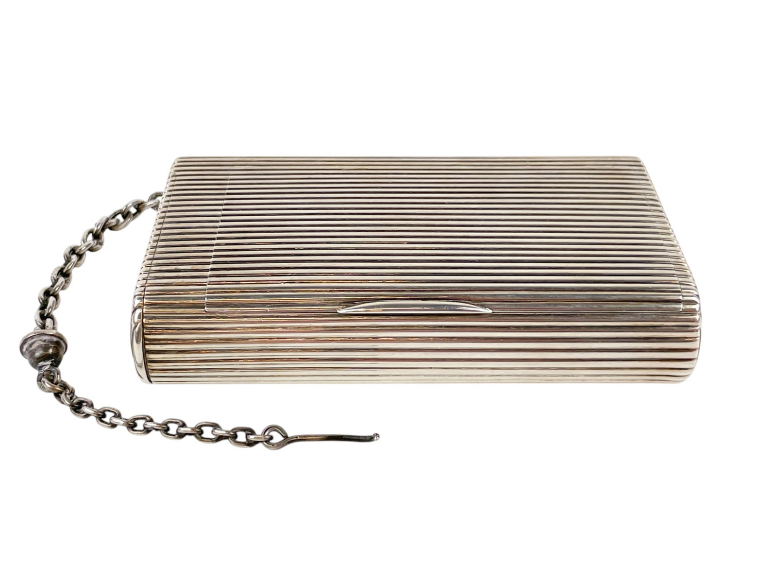 Russian silver ribbed cigarette holder. (1 of 6)