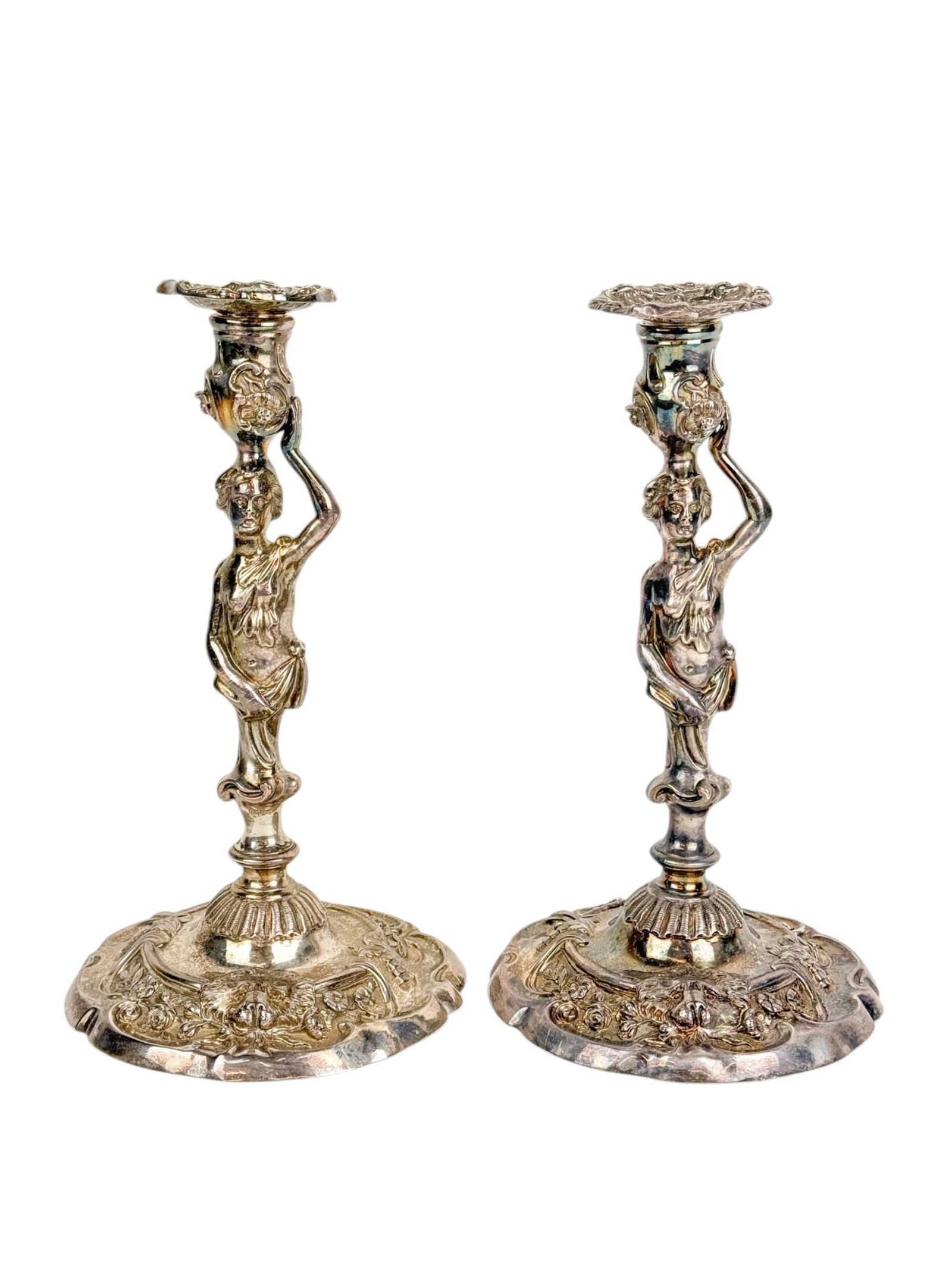 English George II E. Godfrey sterling candlesticks (1 of 7)